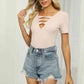 Full Size Twisted V-Neck T-Shirt