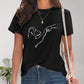 Dog Graphic Round Neck T-Shirt