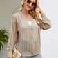 SkyMarie Button Down Ribbed Trim Cardigan