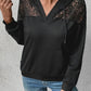 Lace Trim Dropped Shoulder Hoodie