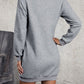 Women's Cloudy Blue Dana Textured Decorative Button Mini Dress