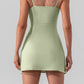 Square Neck Sleeveless Slit Mini Active Dress