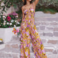 Cutout Printed Spaghetti Strap Jumpsuit