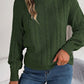 Cable-Knit Turtleneck Dropped Shoulder Sweater