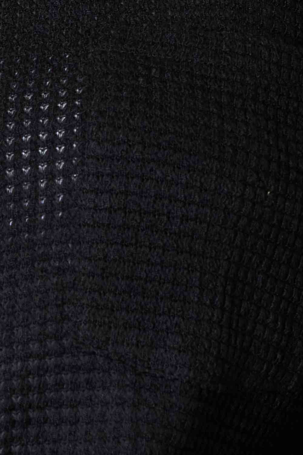 Double Take Waffle-Knit Collared Neck Dropped Shoulder Shirt *