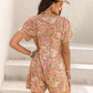 Tied Printed Short Sleeve Romper
