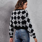 Fashion Mood Geometric Button Up Long Sleeve Cardigan
