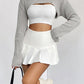 Full Size Distressed Long Sleeve Cropped Sweater