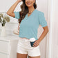 V-Neck Short Sleeve Knit Top