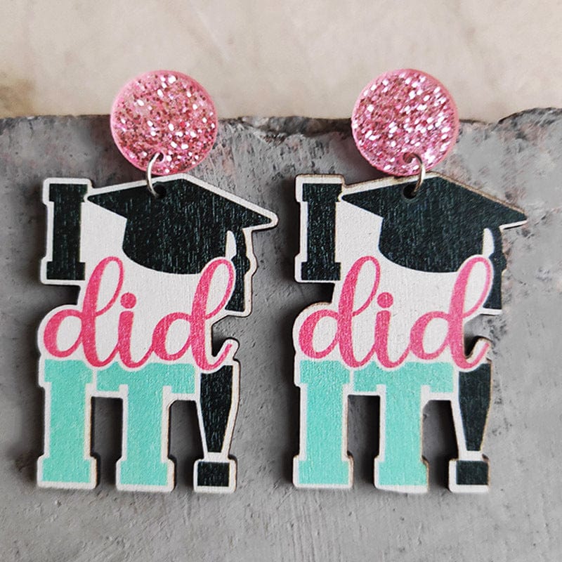 LITTLE GIRLS & TEEN School Theme Wooden Dangle Earrings