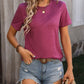 Heathered Round Neck Short Sleeve T-Shirt