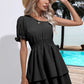 Layered Single Shoulder Flounce Sleeve Mini Dress