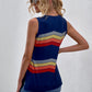 Women's Sarah Full Size Printed Side Slit Round Neck Tank