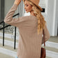 Full Size Decorative Button V-Neck Long Sleeve T-Shirt