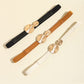 Black, Caramel, or Ivory One Size PU Leather Belt