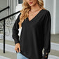 V-Neck Lantern Sleeve T-Shirt