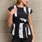 Printed Round Neck Short Sleeve Blouse