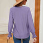Contrast Flounce Sleeve Blouse