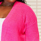 Woven Right Rib-Knit Open Front Drop Shoulder Cardigan