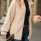 Full Size Fuzzy Pocketed Zip Up Jacket