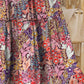 Floral Frill Trim Tiered Maxi Skirt