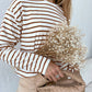 Round Neck Striped Dropped Shoulder T-Shirt