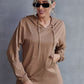 Drawstring Pocketed Dropped Shoulder Hoodie
