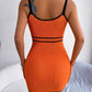 Athena Rea Contrast Spaghetti Strap Cutout Sweater Dress
