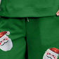 CHRISTMAS Santa Sequin Round Neck Top and Pants Set