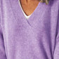 V-Neck Dropped Shoulder Sweater
