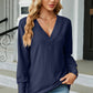 V-Neck Lantern Sleeve T-Shirt