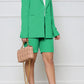 HANNAH MEA Full Size Long Sleeve Blazer and Shorts Set
