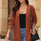 FULL SIZE Open Front Dropped Shoulder Cardigan with Pockets