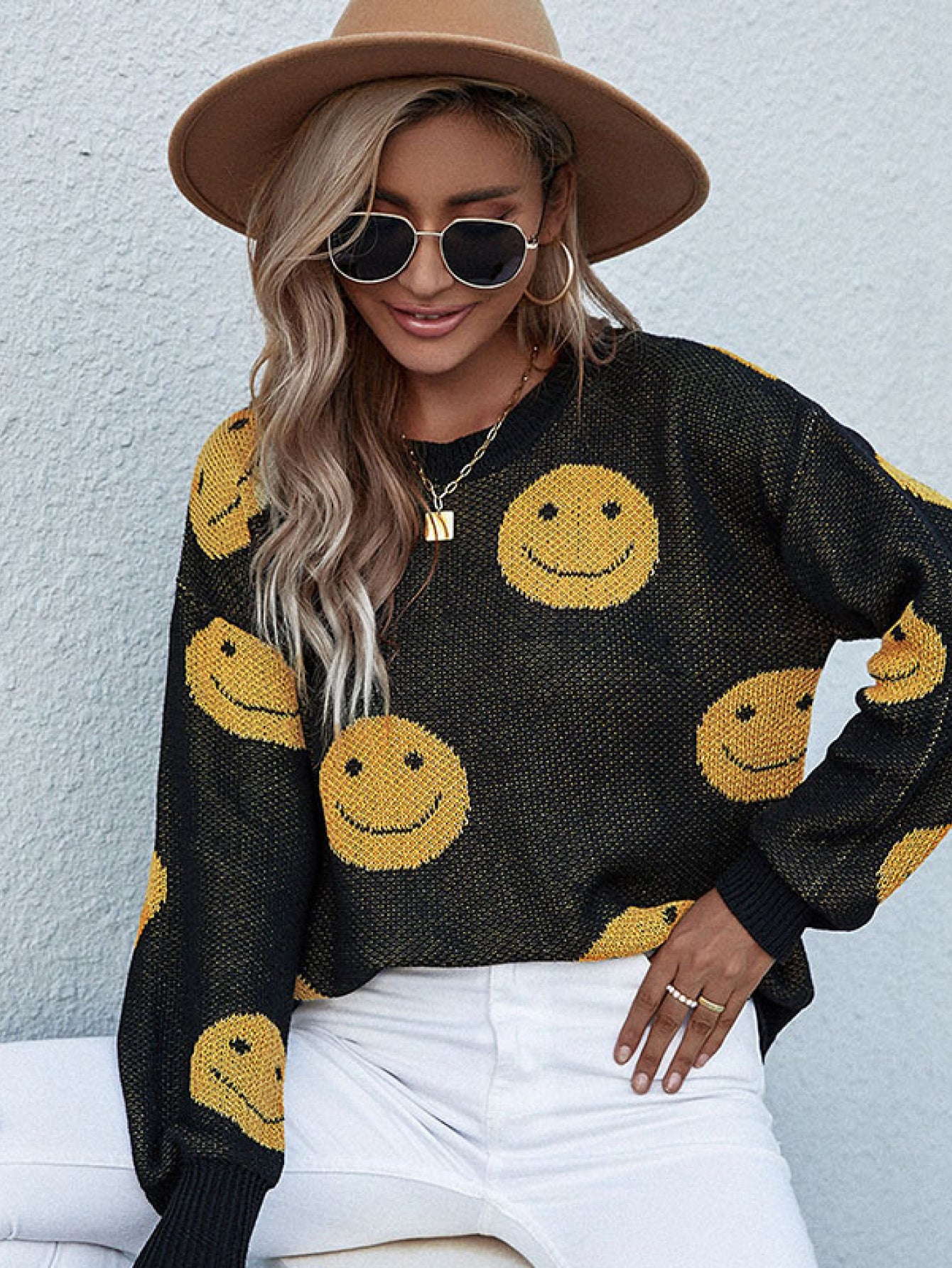 Women's Smiley Face Sweater