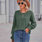 Full Size Round Neck Flounce Sleeve Blouse