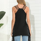Full Size Printed Scoop Neck Strappy Tank