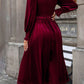 Smocked Lantern Sleeve Midi Dress
