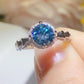 925 Sterling Silver 1 Carat Moissanite Cluster Ring