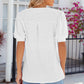 Eyelet Notched Puff Sleeve T-Shirt