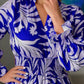 Printed Flounce Sleeve Maxi Dress