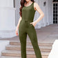 Drawstring Round Neck Sleeveless Jumpsuit