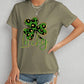 Lucky Clover Round Neck Short Sleeve T-Shirt