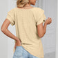 Eyelet V-Neck Short Sleeve T-Shirt