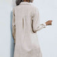 Lace Up Collar Shirt Dress