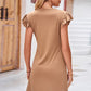 Full Size Flutter Sleeve Tulip Hem Dress