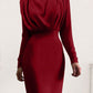 Ruched Turtleneck Long Sleeve Dress