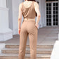 Hannah Waffle-Knit Cropped Tank and Drawstring Pants Set