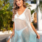 Openwork Slit Gradient Scoop Neck Cover Up