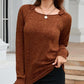LoveByHannah Texture Round Neck Long Sleeve Knit Top