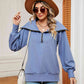 Full Size Half-Zip Collared Sweatshirt